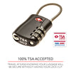 2 x TSA Approved 3 Digit Combination Locks Cable Luggage Suitcase Security Locks