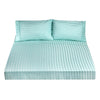 Royal Comfort 1200TC Soft Sateen Damask Stripe Cotton Blend Sheet Pillowcase Set Mist Queen