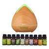 Purespa Diffuser Set With 10 Pack Oils Humidifier Aromatherapy Light Wood