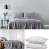 Royal Comfort 100% Cotton Vintage Sheet Set And 2 Duck Feather Down Pillows Grey Single