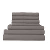 1500 Thread Count 6 Piece Combo And 2 Pack Duck Feather Down Pillows Bedding Set Dusk Grey Queen