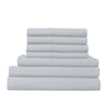 1500 Thread Count 6 Piece Combo And 2 Pack Duck Feather Down Pillows Bedding Set Indigo Queen