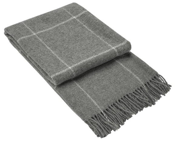 Luxurious Grey Striped Brighton Wool Blanket - 100% Pure NZ Wool