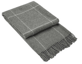 Luxurious Grey Striped Brighton Wool Blanket - 100% Pure NZ Wool