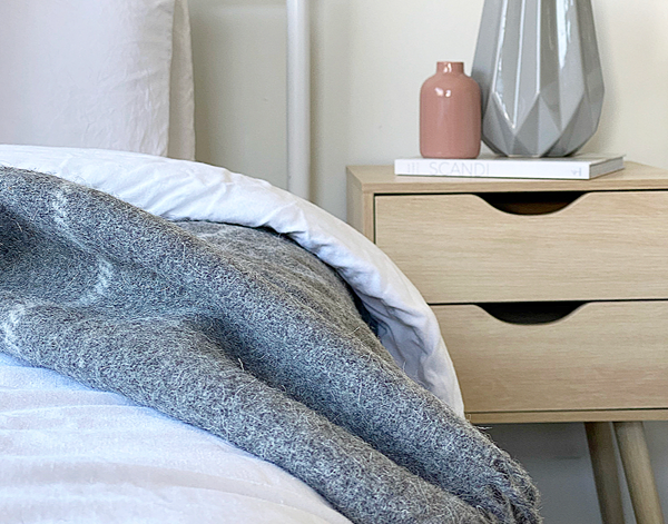 Luxurious Grey Striped Brighton Wool Blanket - 100% Pure NZ Wool