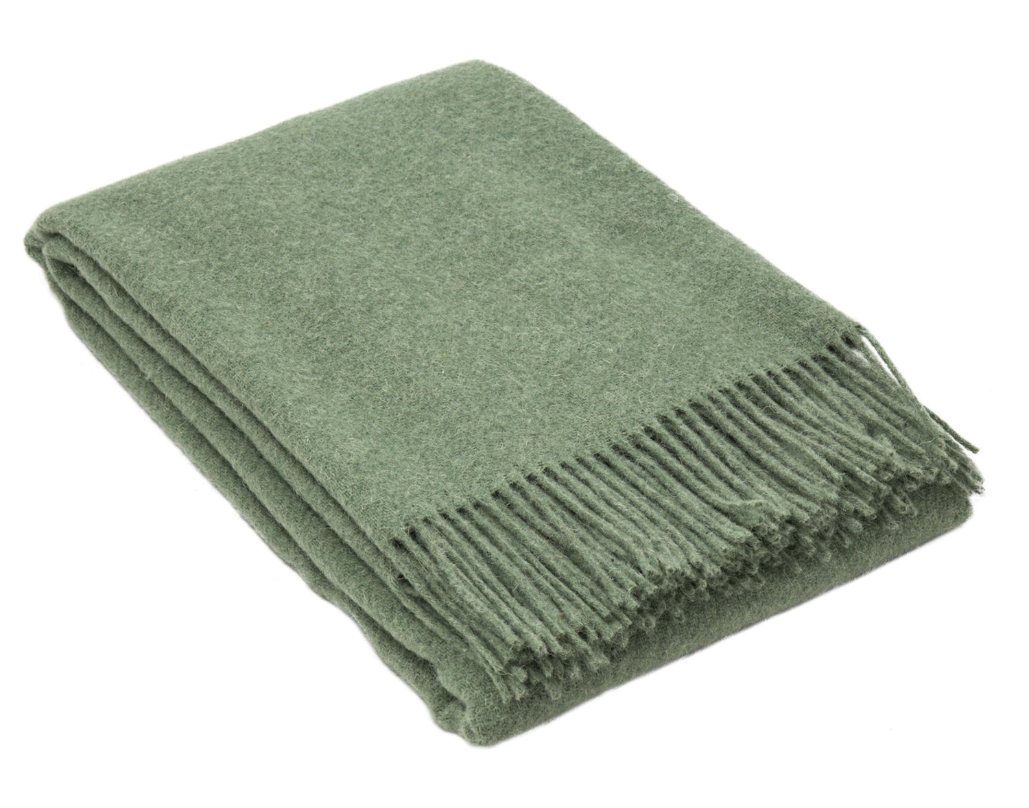 Luxurious Brighton Wool Throw in Cozy Sage - 100% New Zealand Wool