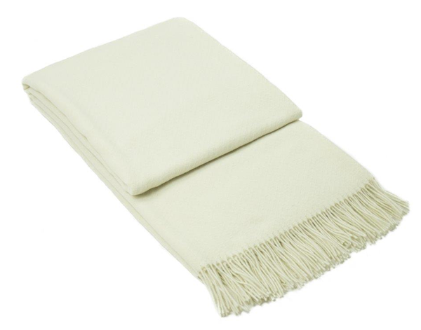 Chiswick Elegance Cashmere & Merino Blend Throw - Ivory