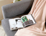 Chiswick Elegant Cashmere-Merino Blend Throw - Soft Blush - Front View