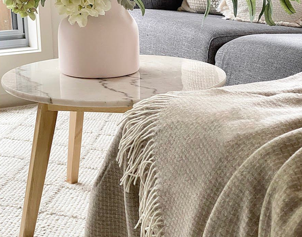 Chiswick Elegant Throw - Cashmere & Merino Wool Blend - Soft Beige