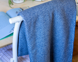 Chiswick Elegance Throw - Cashmere & Merino Wool Blend - Deep Blue - Side View