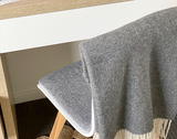 Hampton Premium Merino Wool Throw Blanket - Slate Grey - Front View