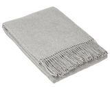 Elegant Silver Merino Wool Blend Throw Blanket