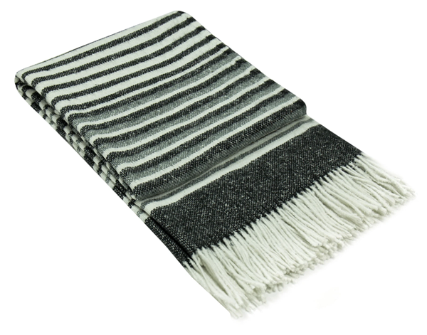Richmond Eco-Chic Monochrome Throw Blanket - Sustainable Reclaimed Wool Blend