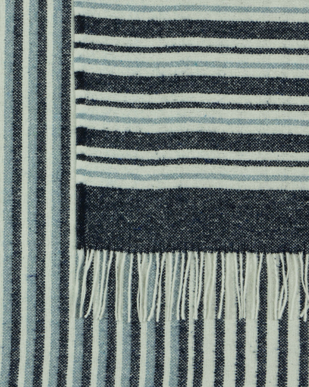 Eco-Friendly Navy Richmond Reclaimed Wool Blend Throw Blanket