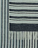 Eco-Friendly Navy Richmond Reclaimed Wool Blend Throw Blanket - Side View