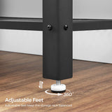 Rustic Brown Metal Frame Console Table with Industrial Charm - Close-Up Angle