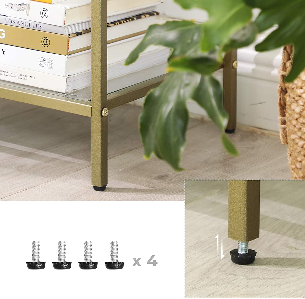 Modern 3-Tier Glass Console Table with Metal Frame and Versatile Storage