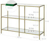 3-Tier Tempered Glass Sofa Table Modern Storage Shelf