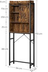 Bathroom Organiser Rack with Small Cabinet Steel Frame 64 x 24 x 171 cm Rustic Brown and Black
