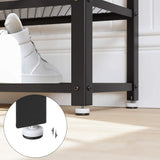 Rustic Brown and Black Shoe Storage Bench with 2 Shelves - 100 x 30 x 45 cm - Extra Image