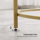 Elegant Golden Glass Coffee Table with Sturdy Iron Frame and Tempered Glass Surface - Extra Image
