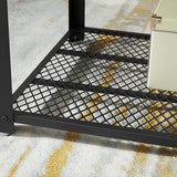 Rustic Brown Coffee Table with Sturdy Metal Frame and Storage Shelf - Extra Image