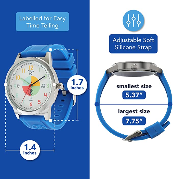 Educational Blue Analog Watch for Kids - Time-Telling Tool for Ages 5-15