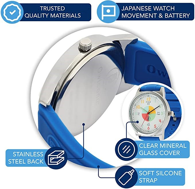 Educational Blue Analog Watch for Kids - Time-Telling Tool for Ages 5-15