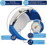 Educational Blue Analog Watch for Kids - Time-Telling Tool for Ages 5-15 - 45-Degree Angle