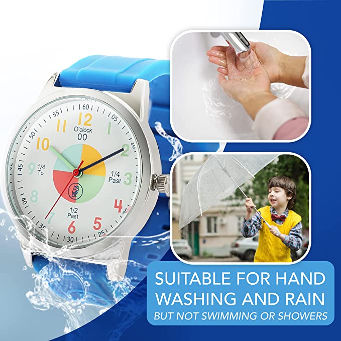 Educational Blue Analog Watch for Kids - Time-Telling Tool for Ages 5-15