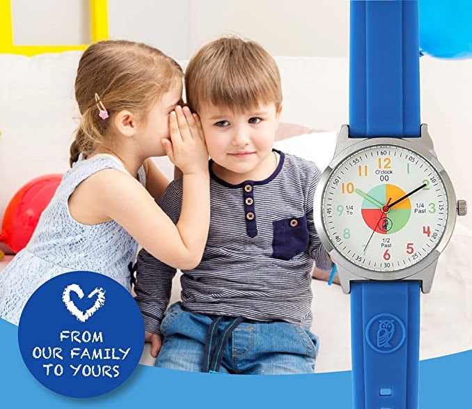 Educational Blue Analog Watch for Kids - Time-Telling Tool for Ages 5-15