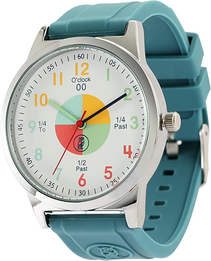 Educational Green Analog Watch for Kids - Time-Telling Tool for Ages 5-15