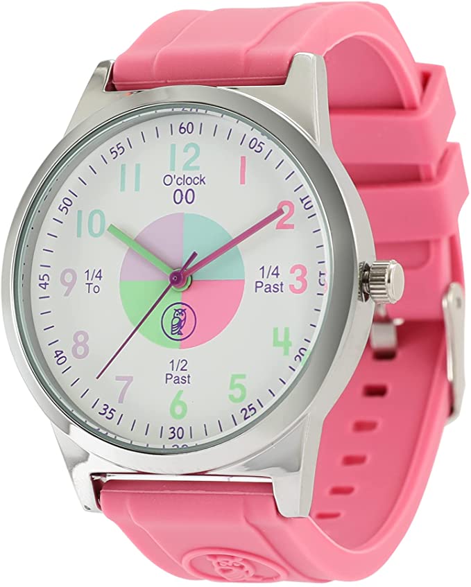 Rose Pink Analog Teaching Watch for Kids - Learn to Tell Time (Ages 5-15)