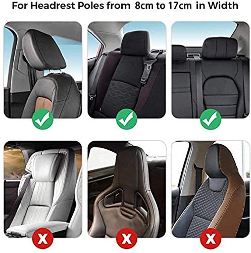 Ergonomic 180° Adjustable Car Travel Headrest Pillow with Washable PU Leather Cover