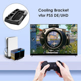 PS5 Vertical Cooling and Charging Hub with Dual Controller Dock and Game Storage Rack, 3 USB Ports Included - Close-Up Angle