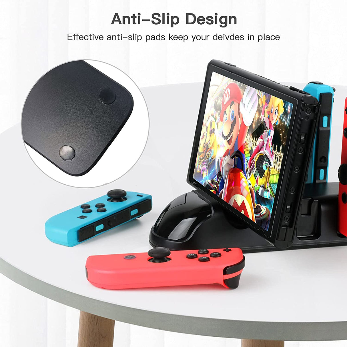 Multi-Device 5 in 1 Charging Dock for Nintendo Switch Joy-Cons, Pro Controller, and PS5 with LED Indicator and Type-C Cable