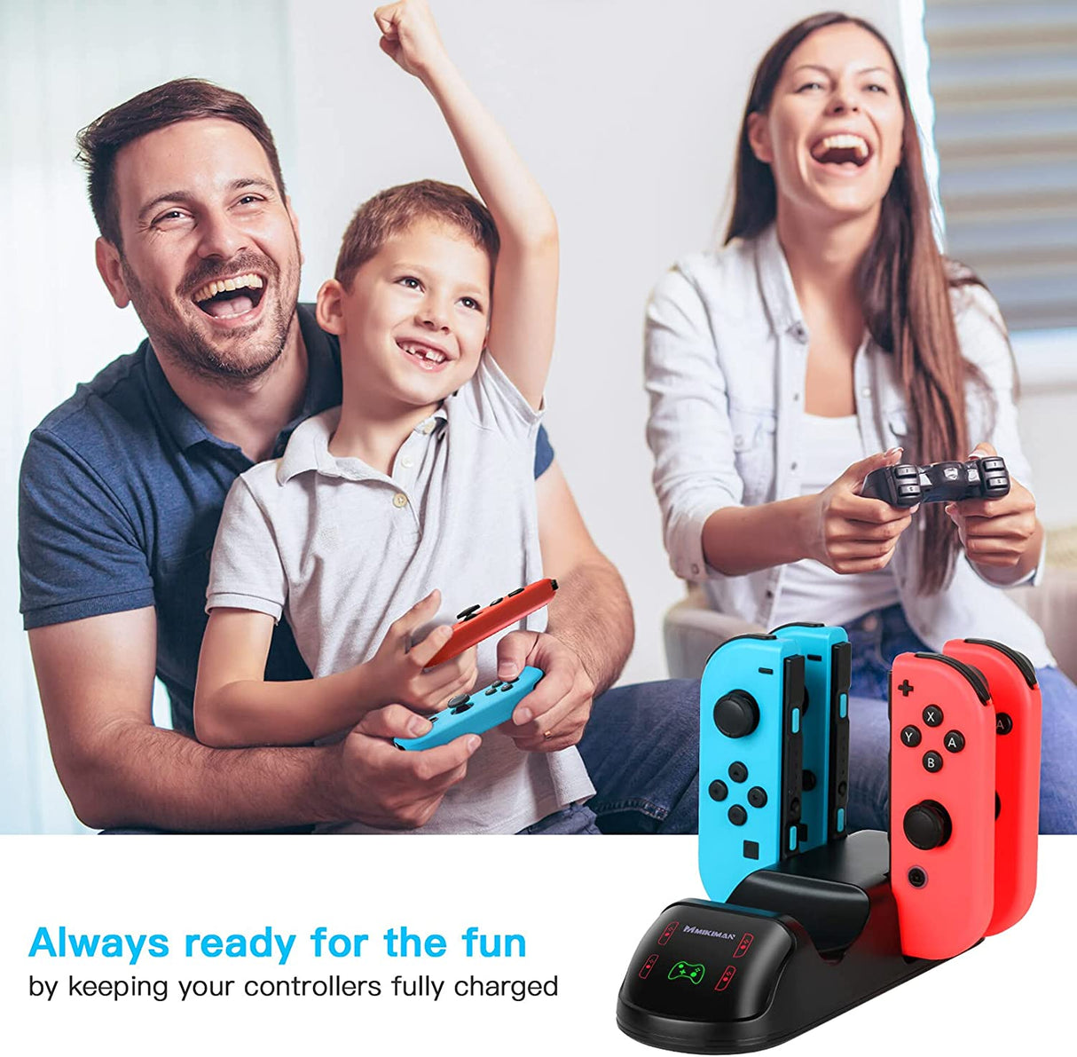 Multi-Device 5 in 1 Charging Dock for Nintendo Switch Joy-Cons, Pro Controller, and PS5 with LED Indicator and Type-C Cable