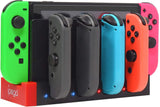 Multifunctional 4-Port Charging Dock for Nintendo Switch Joy-Con with LED Status Indicators - Front View