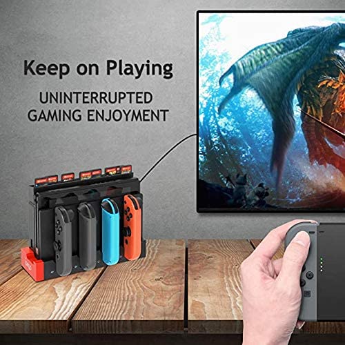 Multifunctional 4-Port Charging Dock for Nintendo Switch Joy-Con with LED Status Indicators
