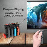 Multifunctional 4-Port Charging Dock for Nintendo Switch Joy-Con with LED Status Indicators - Close-Up Angle