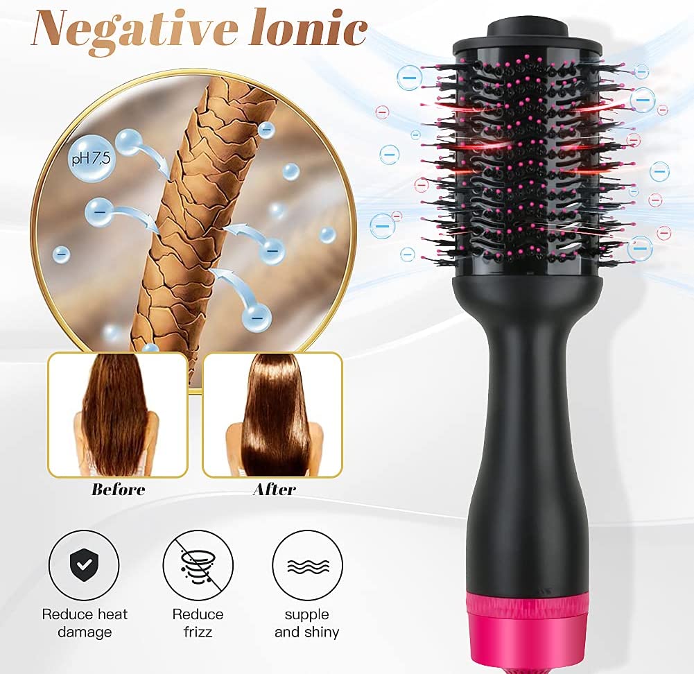 Multifunctional Hot Air Hair Dryer and Volumizer with Negative Ion Technology for Styling (AU Plug)