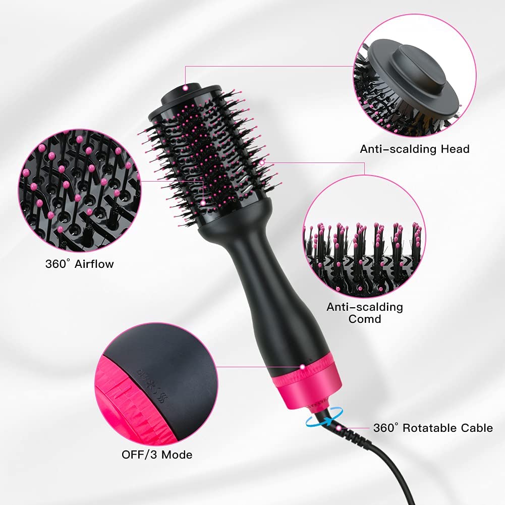 Multifunctional Hot Air Hair Dryer and Volumizer with Negative Ion Technology for Styling (AU Plug)