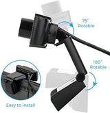 HD 1080p Webcam with Built-in Microphone for PC and Laptop - Ideal for Streaming, Video Calls, and Gaming - 45-Degree Angle