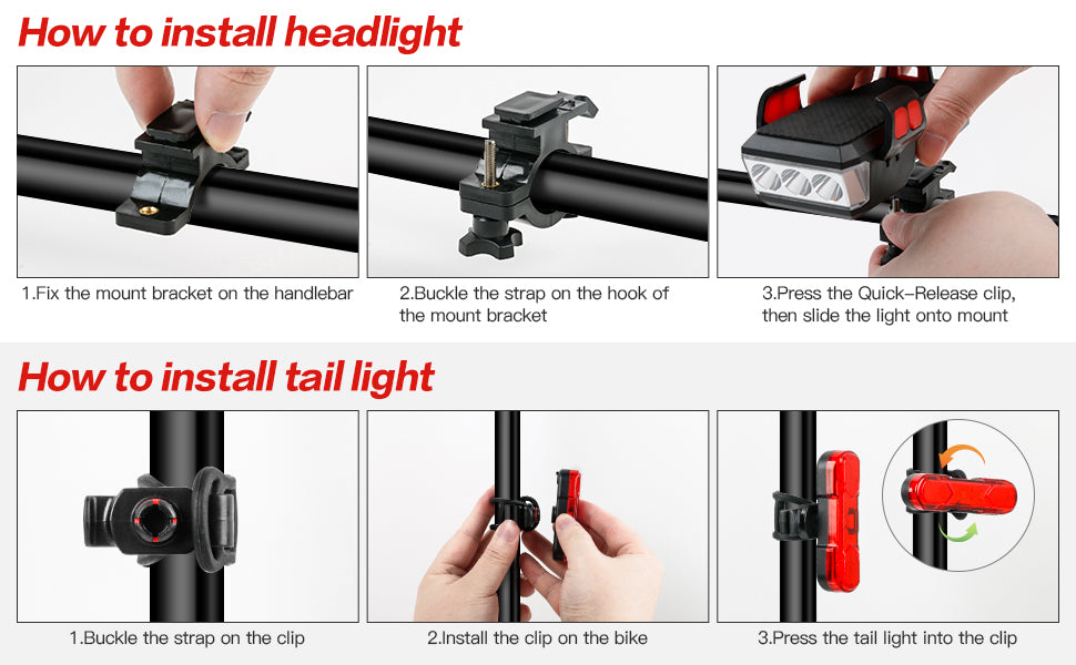 High-Performance 550LM USB Rechargeable Bike LED Light with 4000mAh Power Bank & IPX4 Waterproof Rating