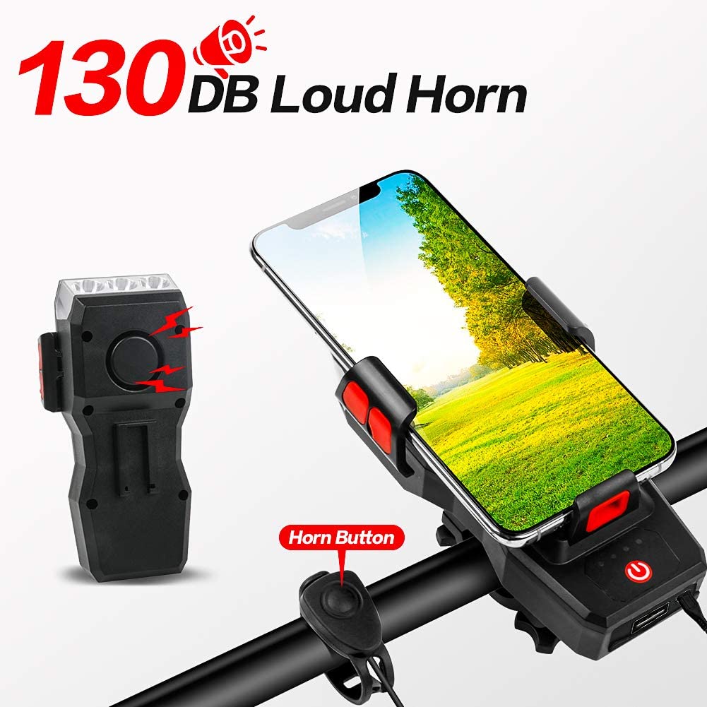 High-Performance 550LM USB Rechargeable Bike LED Light with 4000mAh Power Bank & IPX4 Waterproof Rating