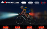 High-Performance 550LM USB Rechargeable Bike LED Light with 4000mAh Power Bank & IPX4 Waterproof Rating - Low Angle