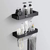 Bathroom 2-Tier Shelves Shower Caddy Wall for Kitchen Toilet Drilling