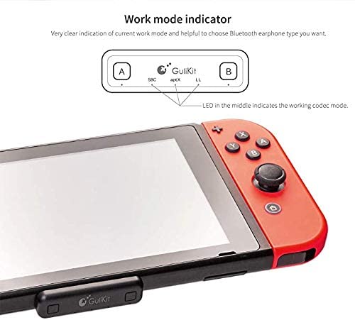 Premium Low Latency Bluetooth Audio Adapter for Nintendo Switch, Switch Lite, PS4 & Laptops - Dual Streaming & Voice Chat Support