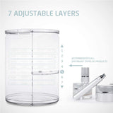 Adjustable 360° Rotating Makeup Organizer with Versatile Cosmetic Storage Solutions - Side View
