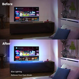3M LED Strip Lights Rope Light for TV, Gaming and Computer (Lights Strip App with Remote Control) - Front View